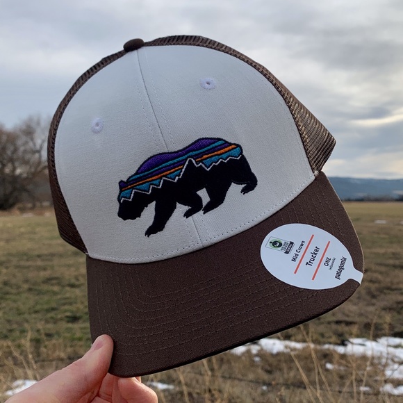 Nwt Patagonia Bear Trucker Hat Brown 